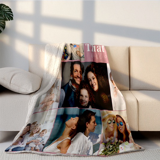 Personalized Fleece Throw Soft Custom Photo Family Blanket Home Decor For Mother's Day,Birthday,Father's Day,Christmas Gifts