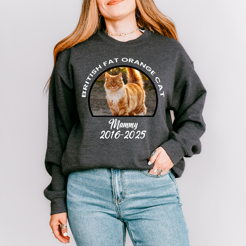 Personalized Vintage Pet Photo With Name Cotton Sweatshirt For Dog Mom Gift Custom Cat