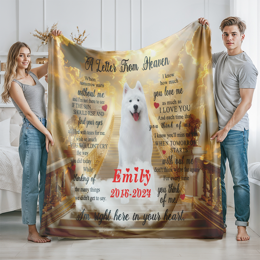 Custom Photo Memorial Luxury Throw Blanket For Personalized Loss Of Pet Gift