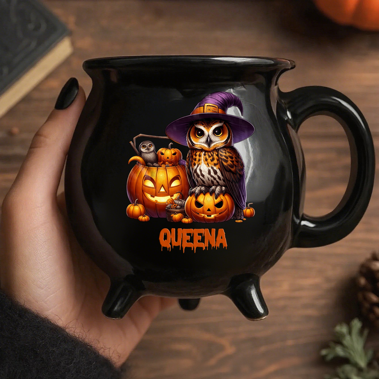Personalized Name Halloween Mug Perfect Gift For Besties, Sisters, BFFs, Family
