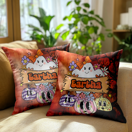Personalized Name Pillow Cushion (Insert Included) Gift For Halloween Festival ,Heartwarming Gift For Family, Mom, Daughters, Sisters