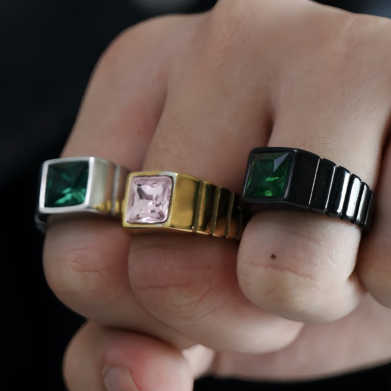 Personalized Birthstone Ring with Engrave Names Couple Ring