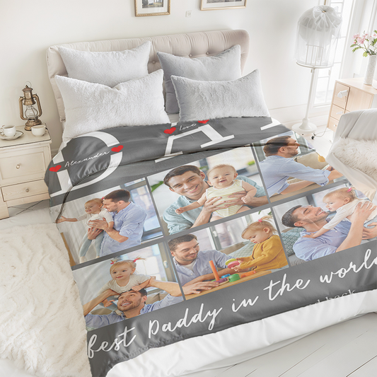 Personalized Photo Best Daddy In The World Throw Sherpa Fleece Blanket Home Decor For Father's Day,Birthday Gifts