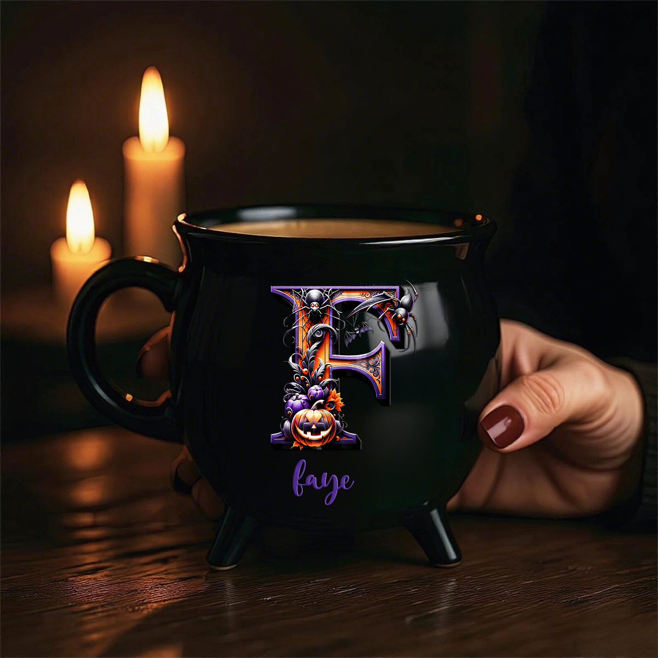Personalized Name Witch Cauldron Mug,Custom Halloween Witchy Gifts For Besties, Sisters, BFF, Family, Yourself