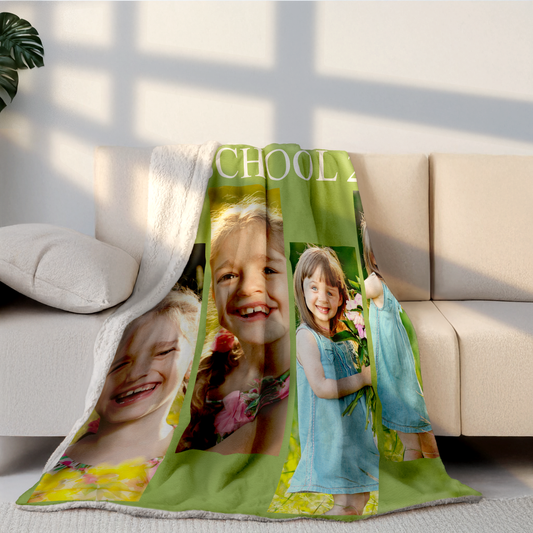 Personalized Picture Soft Plush Sherpa Warm Blanket Home Decor Gifts for Mom Dad Couple Girlfriend Boyfriend Wife Husband