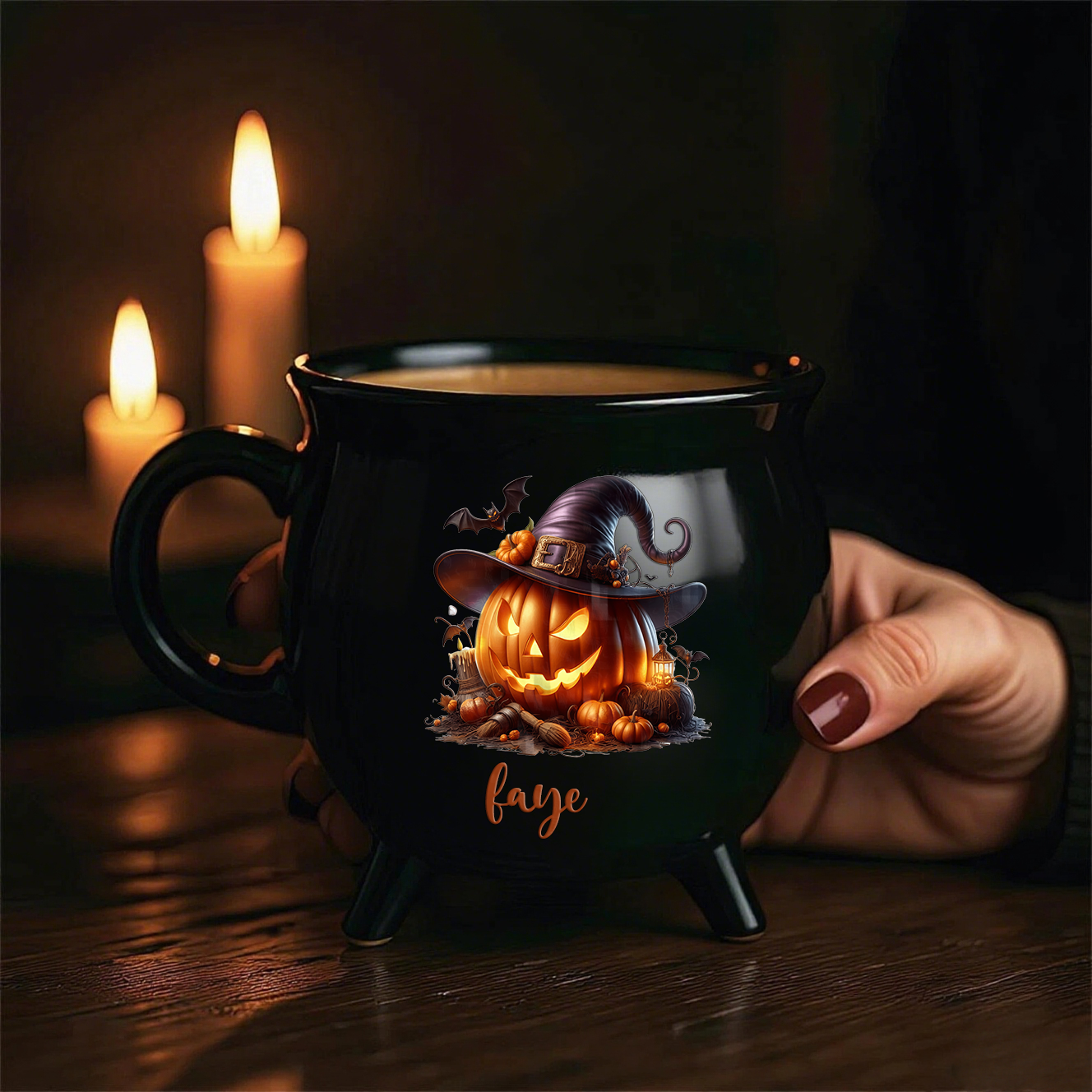 Personalized Name Halloween Mug Perfect Gift For Besties, Sisters, BFFs, Family