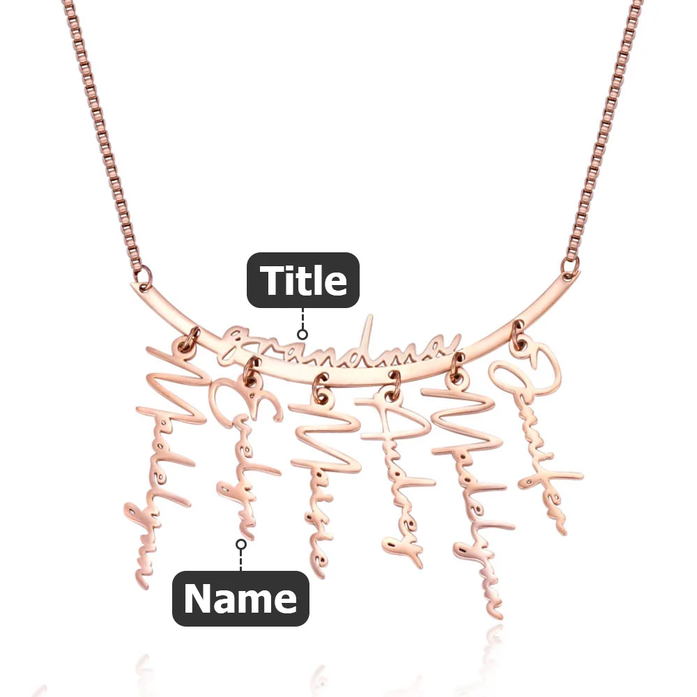 Personalized Names Family Necklace with Pendants Mother's Day Gift for Mother Grandmother
