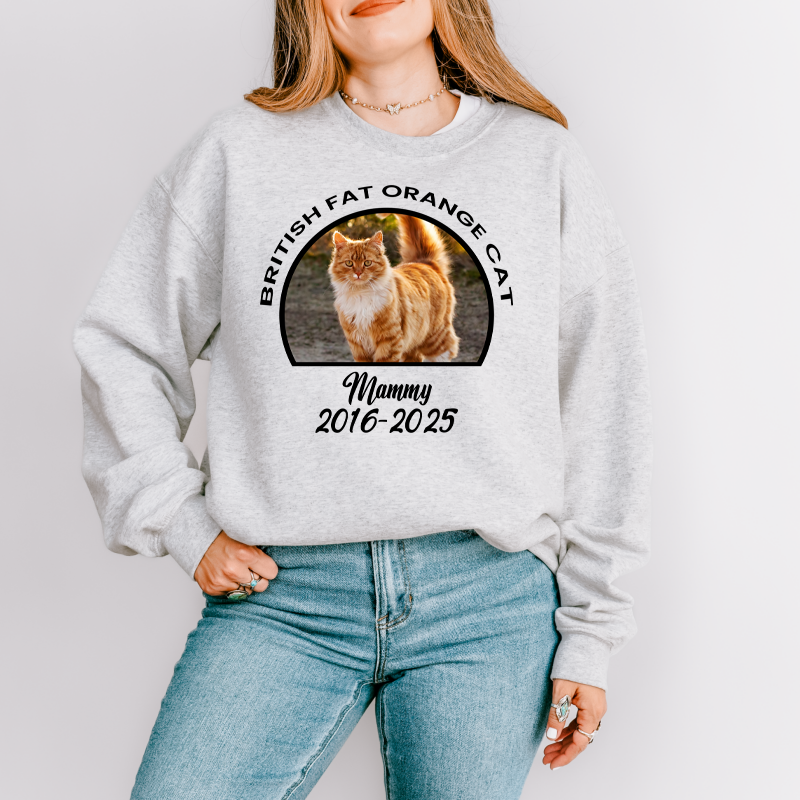 Personalized Vintage Pet Photo With Name Cotton Sweatshirt For Dog Mom Gift Custom Cat