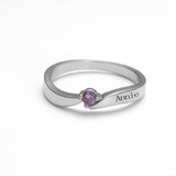 Unique Personalized Jewelry Custom Name Ring with Birthstone