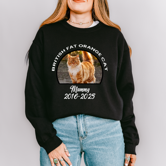 Personalized Vintage Pet Photo With Name Cotton Sweatshirt For Dog Mom Gift Custom Cat