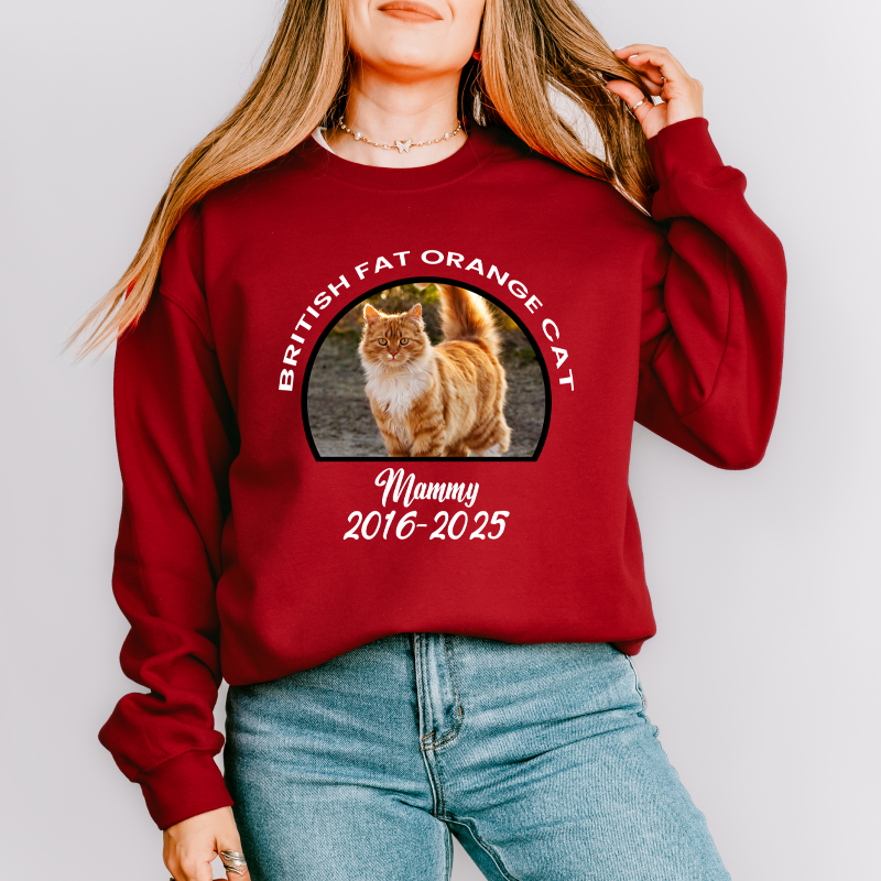Personalized Vintage Pet Photo With Name Cotton Sweatshirt For Dog Mom Gift Custom Cat