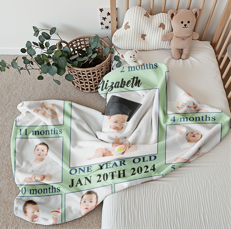 Personalized Picture Throw Blanket with Name & Dates