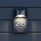 Personalized House Sign Solar Light Door Number Plaque Matt Black