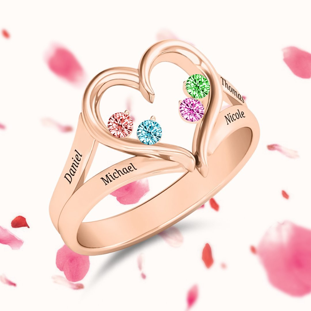 Personalized Customized Family Name Ring Jewelry Gift for Mom