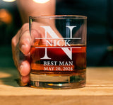 Father's Day Gift-Personalized Engrave Name Whisky Wine Glass Cup Rock Glass