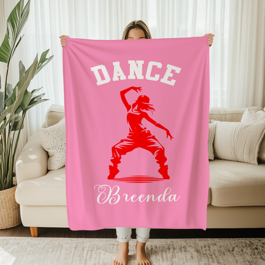 Personalized Multicolor Ballet Dancing Soft Throw Blanket with Name and Text Home Decor Birthday Gift for Dancers