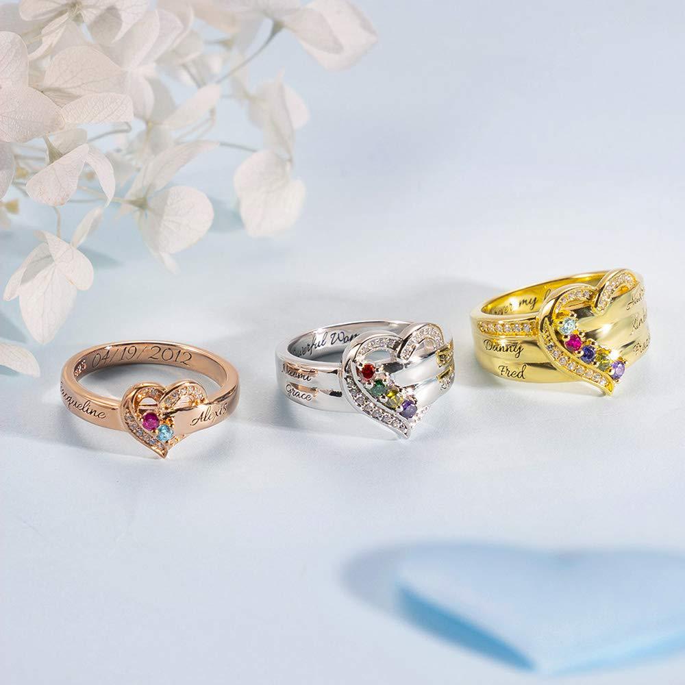 Personalization Name Birthstone Rings