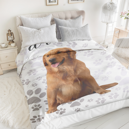 Personalized Cute Pet Photo Blanket with Name