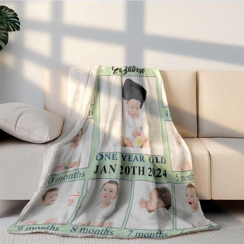 Personalized Picture Throw Blanket with Name & Dates