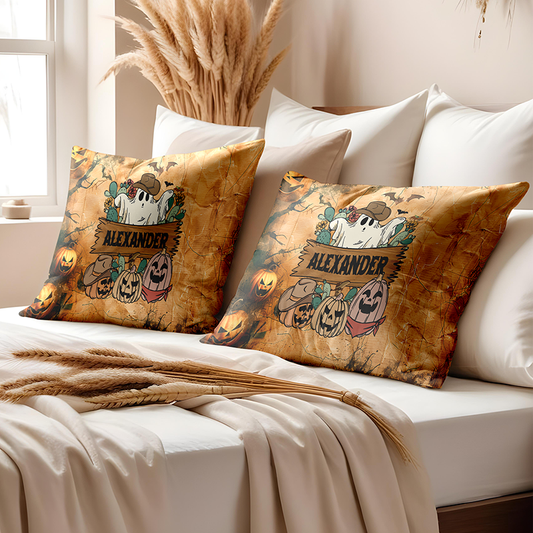Personalized Spooky Pillow Cushion with Insert - Unique Halloween Gift Idea Custom Name Cushion Home Decor