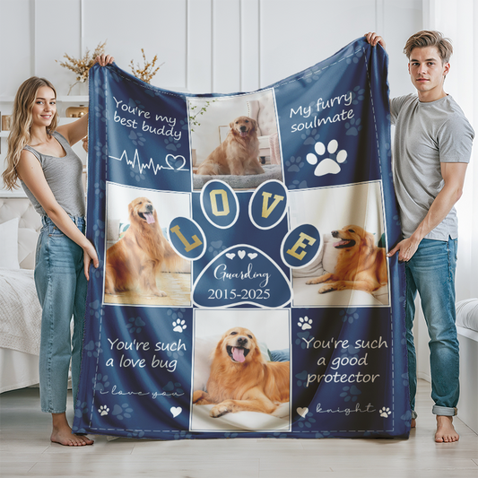 Personalized Dog Blankets Cat Picture Blanket Custom Pet Photo Blanket Dog Dad Gift