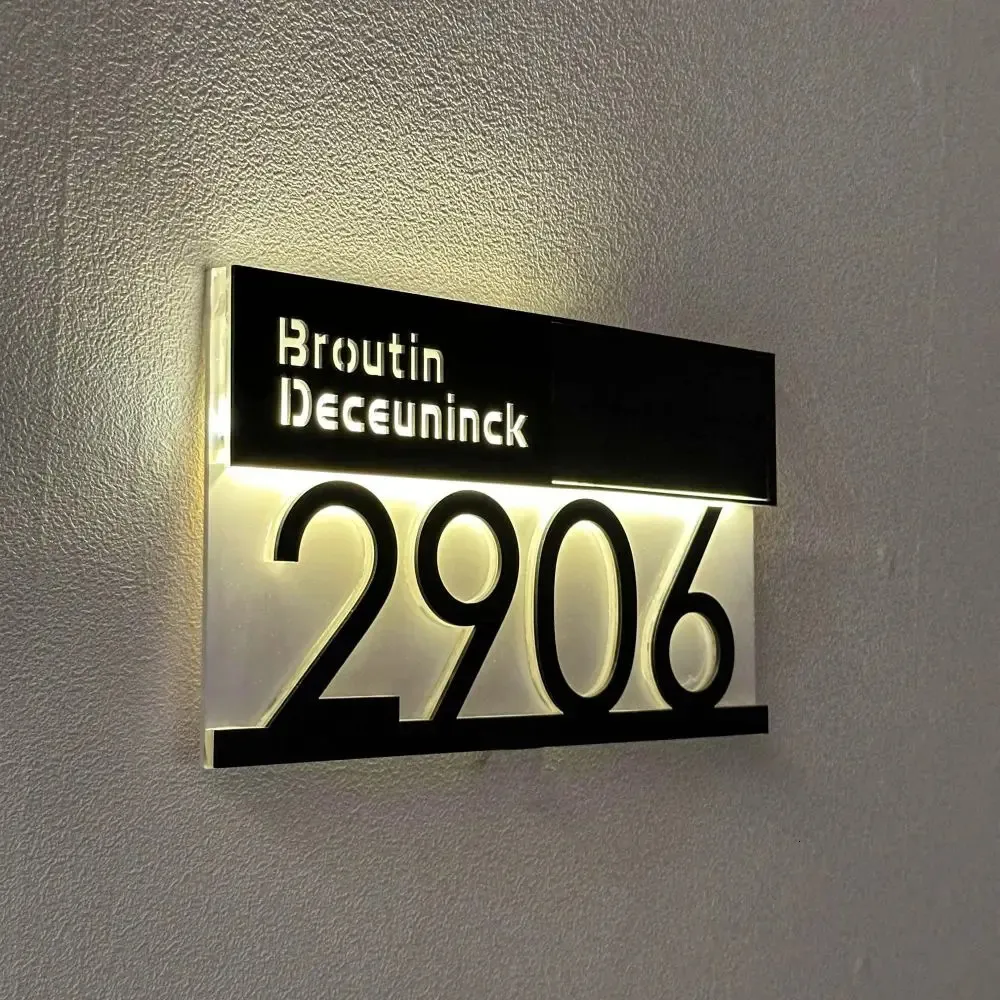 Personalized Home Sign Digital Lights Outdoor LED decoration Street Name Door Logo Gifts