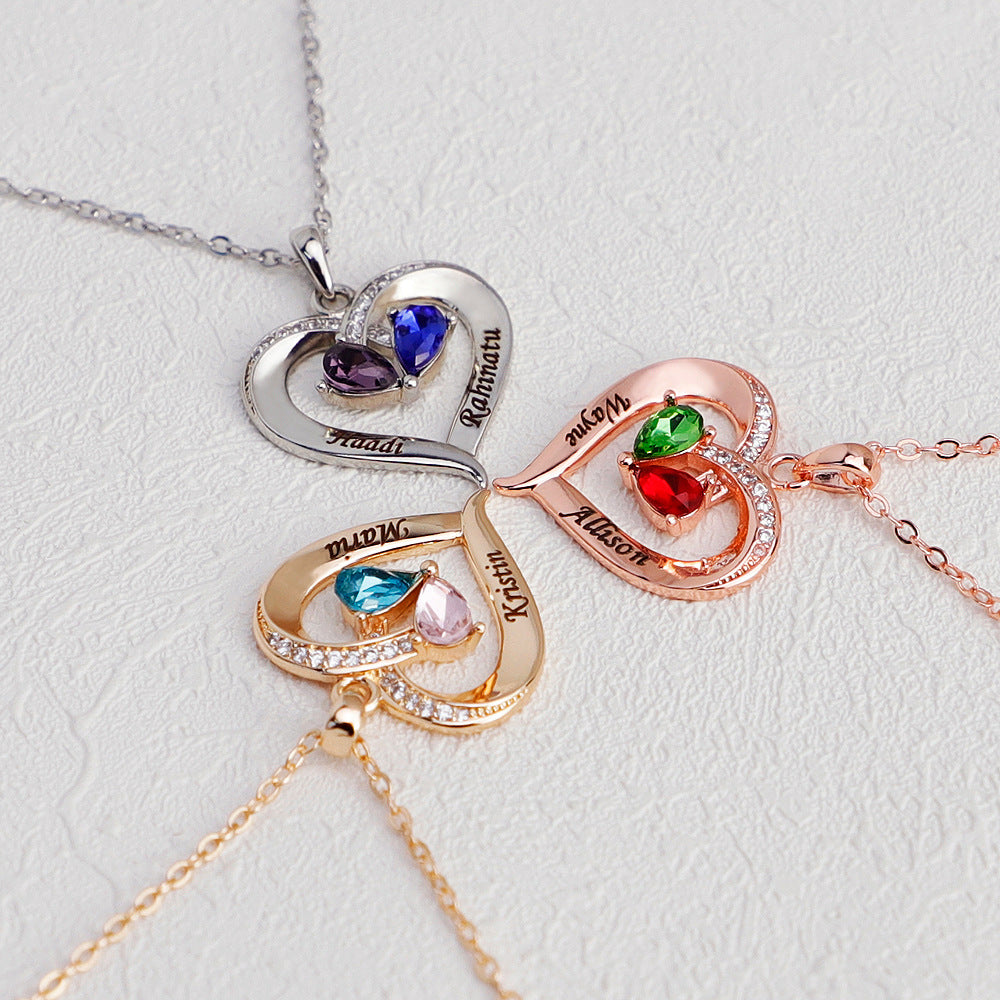 Personalized Forever Together Heart Pendant Sterling Silver Necklace