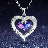 Personalized Forever Together Heart Pendant Sterling Silver Necklace