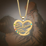 Personalized Names Heart Necklace Engraved Names Anniversary Mother's Day Gift for Her