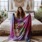 Personalized Cartoon Character Soft Throw Blanket with Name Home Decor Birthday Valentine's Day Gift for Couple