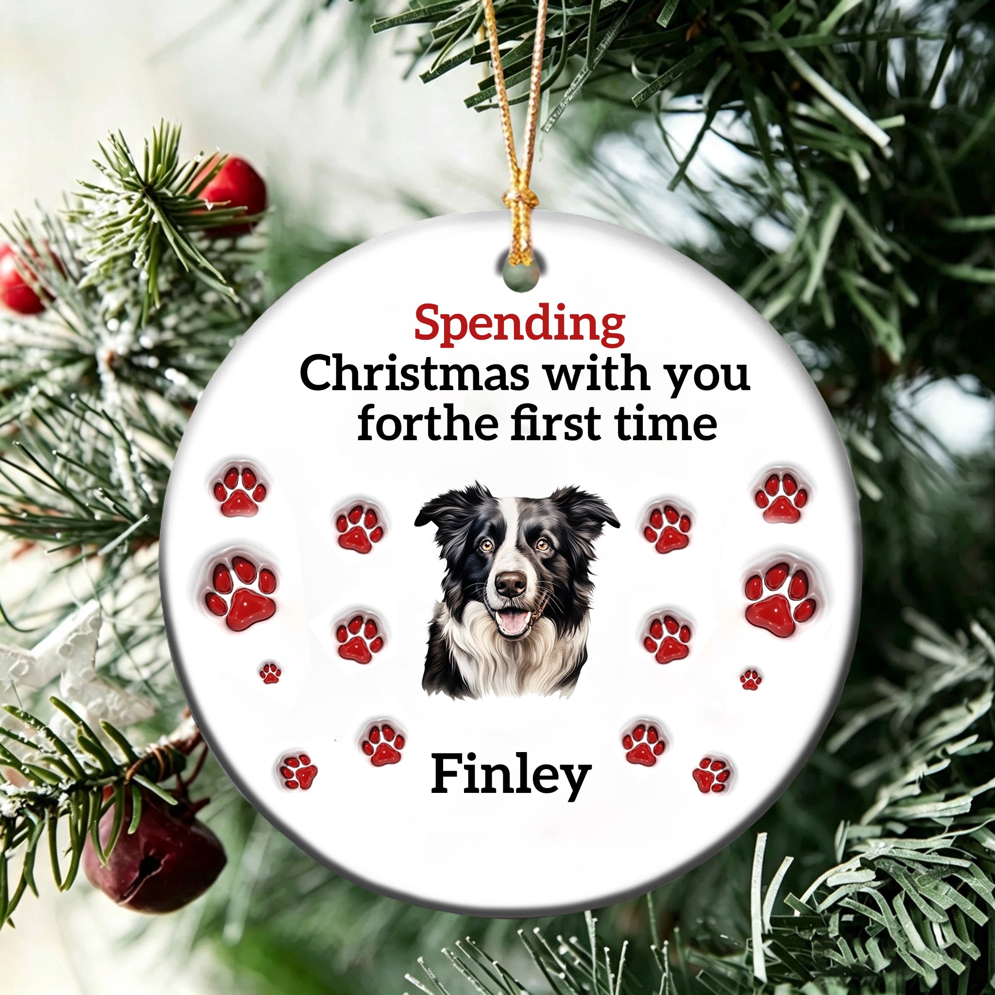 Spending Christmas With You for the First Time-Personalized Pet Christmas Ornament For Pet Lovers