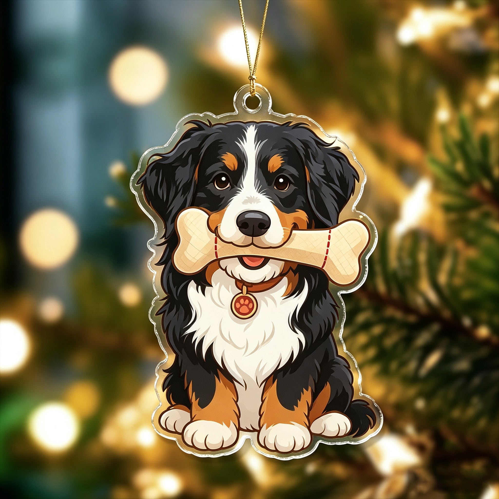 Custom Dog Photo Acrylic Ornament,Christmas Gift For Dog Mom,Dad,Pet Lovers