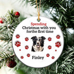 Personalized Pet Christmas Ceramic 3D Effect Ornament With Name