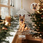 Personalized Pet Photo Christmas Tree Ornament For Dog Cat Pet Lovers