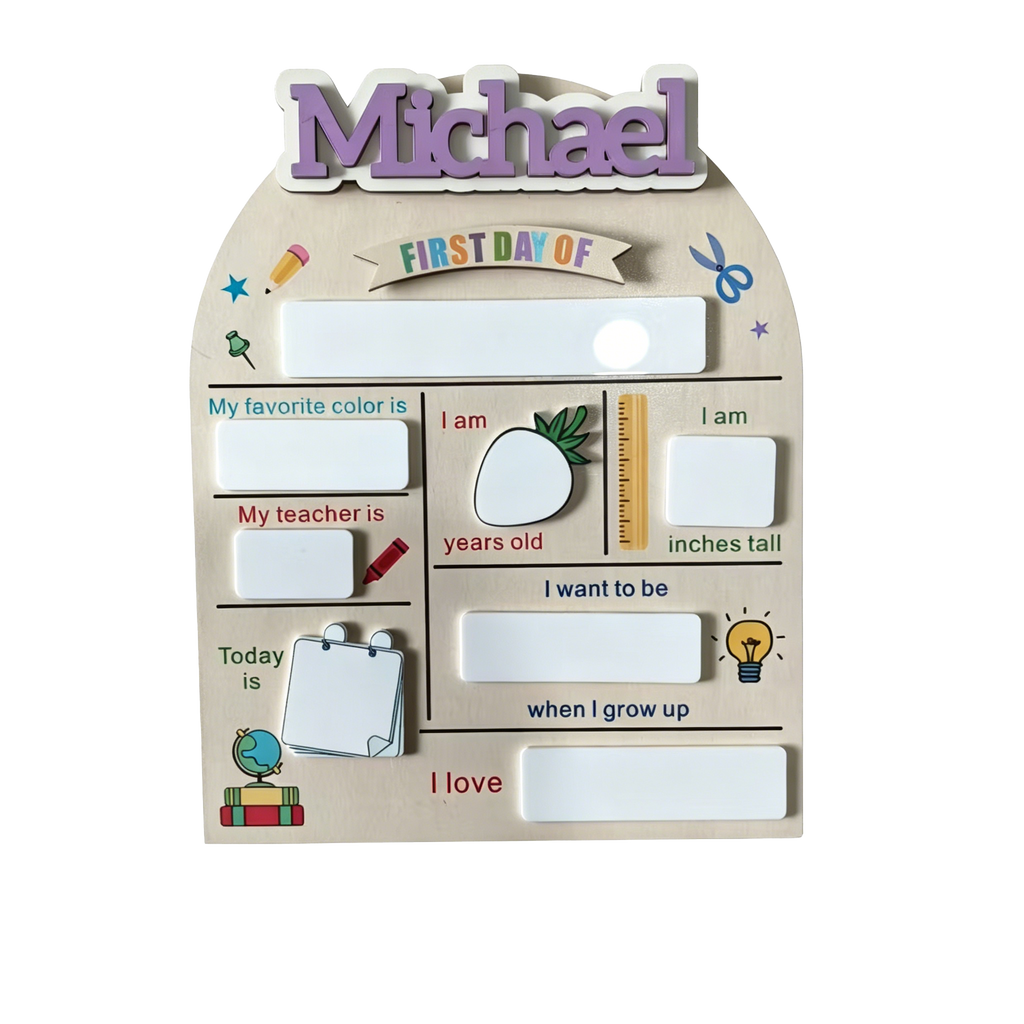 Personalized First Day Of School Sign, 1st Day Of School Sign, Dry Erase School Sign