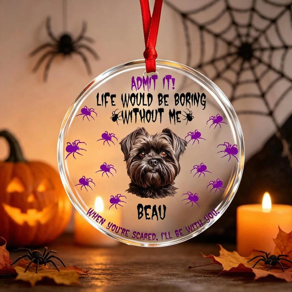 Custom Dog Cat Halloween Ornament,Personalized Pet Photo Ornament Gift for Dog Moms,Pet Lovers
