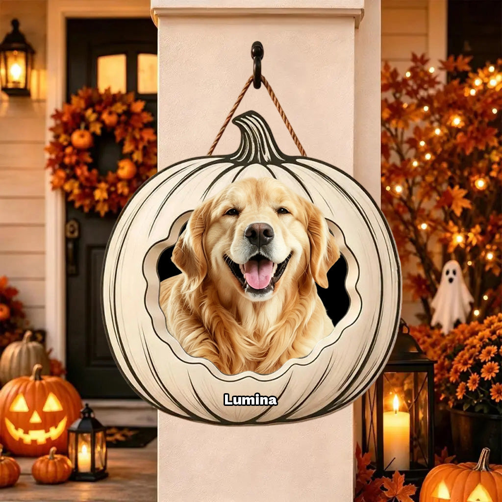 Your Pets Are Ready For Halloween,Personalized Pet Pumpkin Sign,Home Decor Wooden Door Sign For Halloween Gifts
