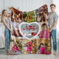Personalized Photos  Heavyweight Soft Fleece Sherpa Blanket Christmas Gift for Family Friend