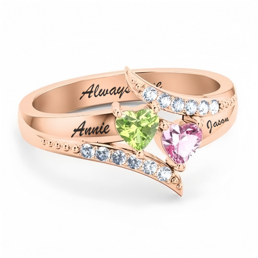 Personalised Birthstone Women Customised Promise Rings