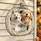Your Pets Are Ready For Halloween,Personalized Pet Pumpkin Sign,Home Decor Wooden Door Sign For Halloween Gifts