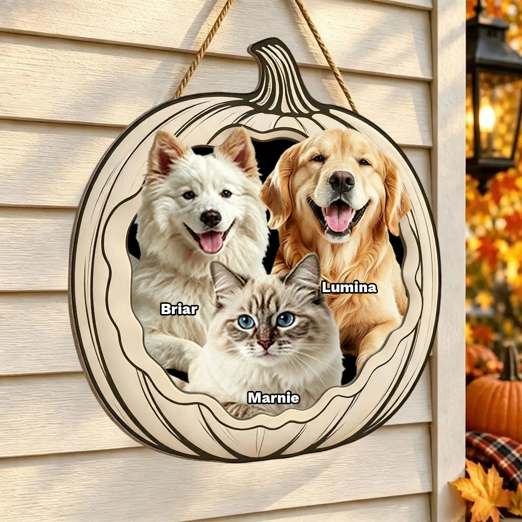 Your Pets Are Ready For Halloween,Personalized Pet Pumpkin Sign,Home Decor Wooden Door Sign For Halloween Gifts