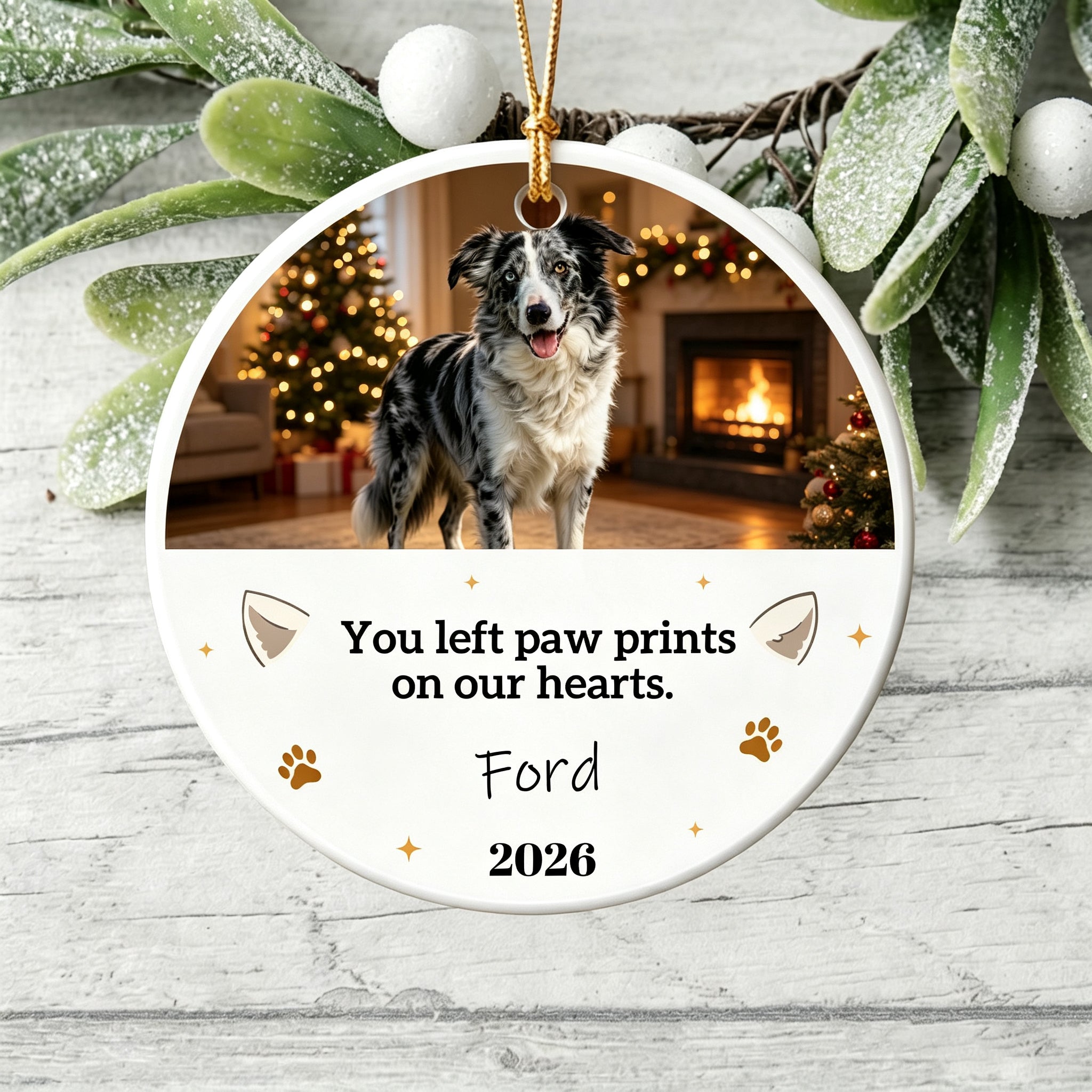 Personalized Pet Memorial Christmas Ornament,Custom Photo Dog Cat Ornament For Pet Lovers