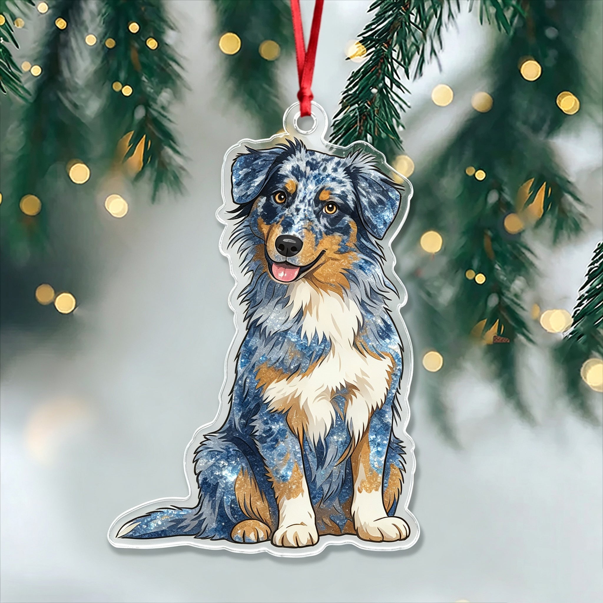 Custom Dog Photo Acrylic Ornament,Christmas Gift For Dog Mom,Dad,Pet Lovers