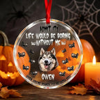 Custom Dog Cat Halloween Ornament,Personalized Pet Photo Ornament Gift for Dog Moms,Pet Lovers