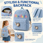Back To School-Personalized Name Corduroy Monogram Book BackBag for Toddlers and Kids
