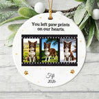 You Left Paw Prints On My Heart-Personalized Ceramic Christmas Ornament for Dog Lovers