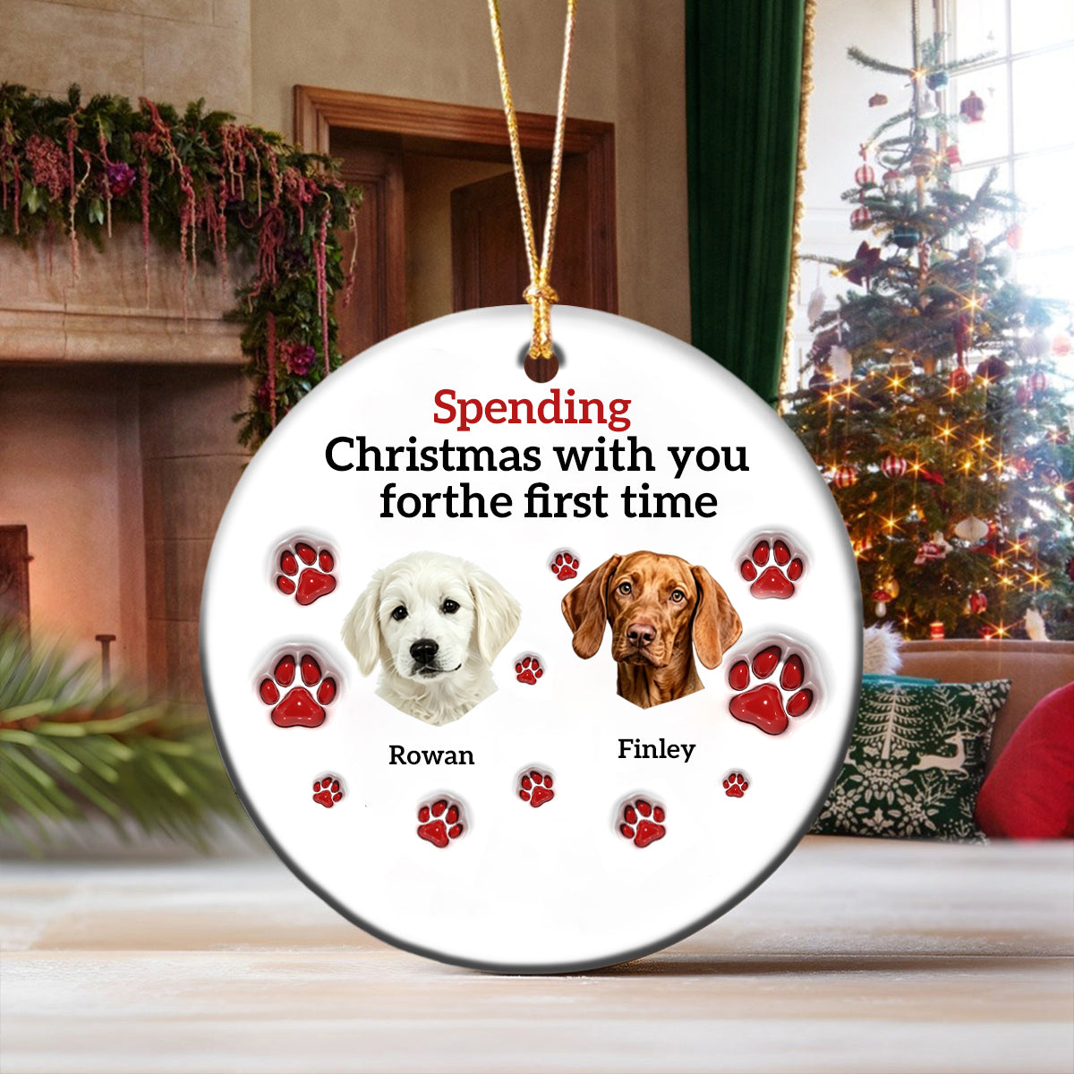 Spending Christmas With You for the First Time-Personalized Pet Christmas Ornament For Pet Lovers