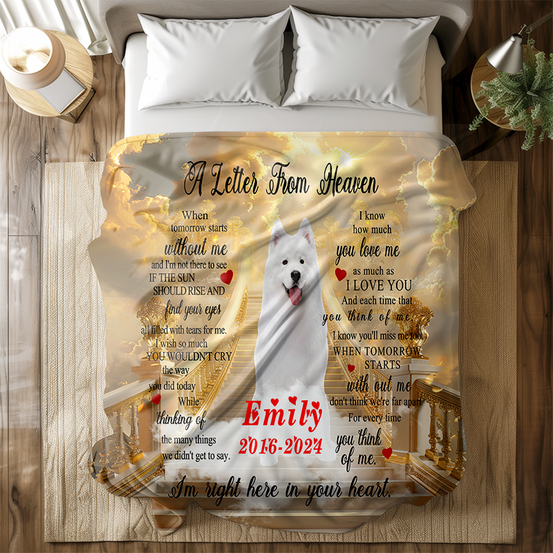 Custom Photo Memorial  Luxury Throw Blanket  For Personalized Loss Of Pet Gift