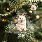 Personalized Pet Photo Christmas Tree Ornament For Dog Cat Pet Lovers