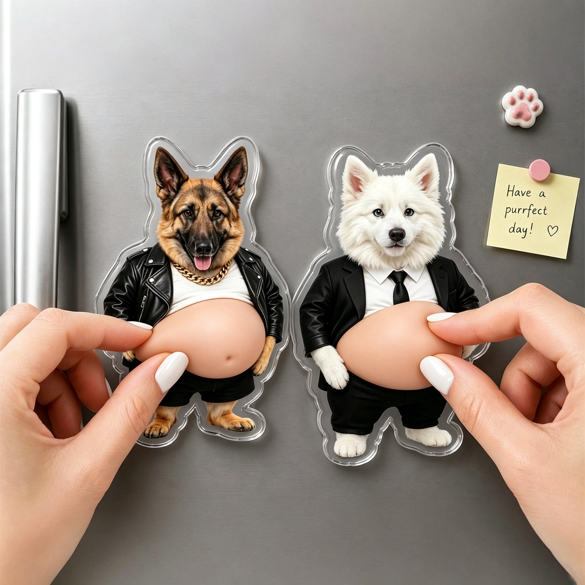 Custom Photo Dog&Cat Belly Mochi Squishy Fridge Magnet,Cute Squeeze Toys